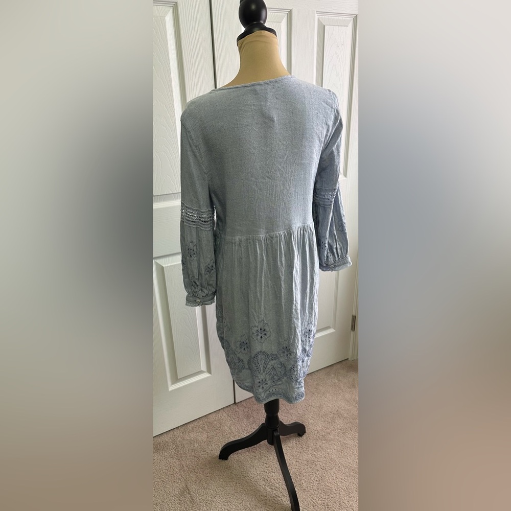 Tommy Bahama Light Blue Embroidered Dress - Picture 4 of 5